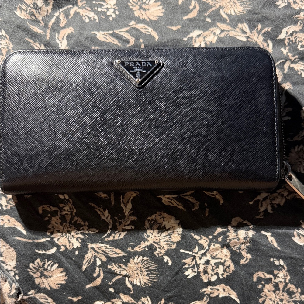 Prada Midnight Black Saffiano Wallet